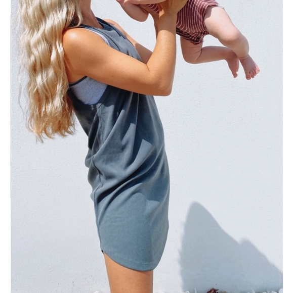 Bae Day to night lounge nursing dress in grey/mineral pine size small - Picture 1 of 6